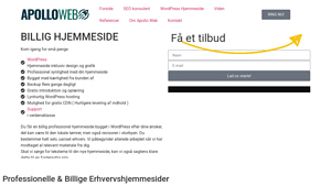 Billig hjemmeside » Professionelt og billig WordPress hjemmeside - apollo web hosting