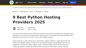 9 Best Python Hosting Providers 2025 - Bitcatcha - free python web hosting