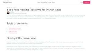 5 Top Free Hosting Platforms for Python Apps - cerebrium.ai - free python web hosting