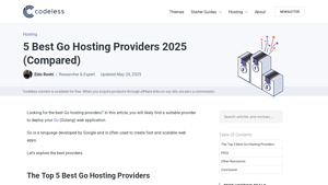 5 Best Go Hosting Providers 2025 (Compared) - Codeless - go language hosting