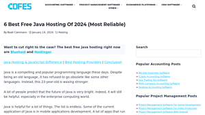 6 Best Free Java Hosting Of 2024 (Most Reliable) - COFES.COM - java hosting services