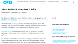 9 Best Python Hosting (Free & Paid) - COFES.COM - free python web hosting