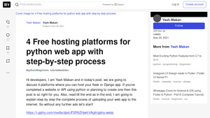 4 Free hosting platforms for python web app with step-by-step process - free python web hosting