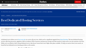 Best Dedicated Hosting Services - Forbes Advisor - free dedicated server hosting