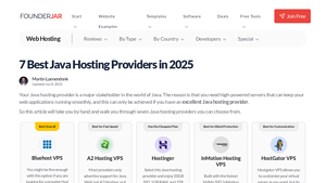 7 Best Java Hosting Providers in 2025 - FounderJar - java hosting services