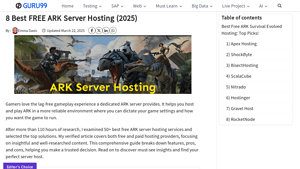 8 Best FREE ARK Server Hosting (2025) - Guru99 - free dedicated server hosting