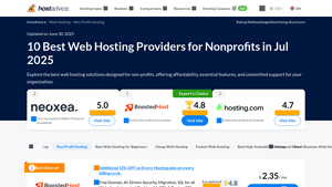 10 Best Web Hosting Providers for Nonprofits (Jun 2025) - HostAdvice - web hosting services for nonprofits