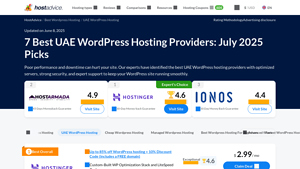 7 Best UAE WordPress Hosting Providers: (Jun 2025) Picks - HostAdvice - managed wordpress hosting in uae