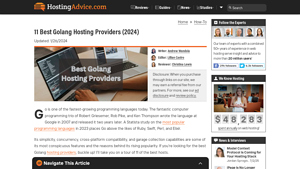 11 Best Golang Hosting Providers (2024) - HostingAdvice.com - go language hosting