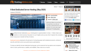 9 Best Dedicated Server Hosting (May 2025) - HostingAdvice.com - free dedicated server hosting