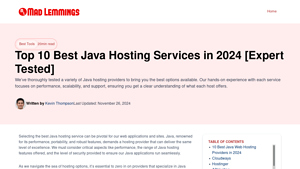 Top 10 Best Java Hosting Services in 2024 [Expert Tested] - java hosting services
