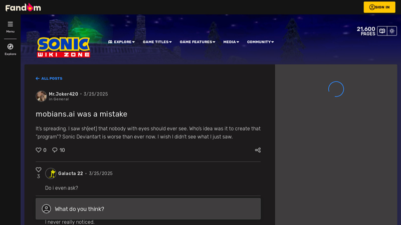 mobians.ai was a mistake - Sonic Wiki Zone