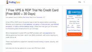 7 Free VPS & RDP Trial No Credit Card [Free $600 + 30 Days} - free vps hosting no credit card