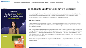 Top 10 Atlanta vps Pros/Cons Review Compare - atlanta vps hosting
