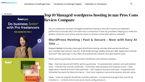 Top 10 Managed wordpress hosting in uae Pros/Cons Review Compare - managed wordpress hosting in uae