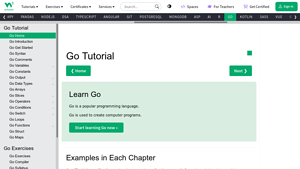 Go Tutorial - W3Schools - go language hosting