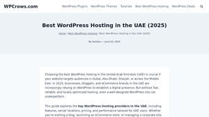 Best WordPress Hosting in the UAE (2025) - WPCrows.com - managed wordpress hosting in uae