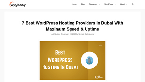 7 Best WordPress Hosting Dubai To Buy In 2025 - wpglossy.com - wordpress hosting in dubai