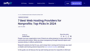 7 Best Web Hosting Providers for Nonprofits (Free and Paid) | Zeffy - web hosting services for nonprofits